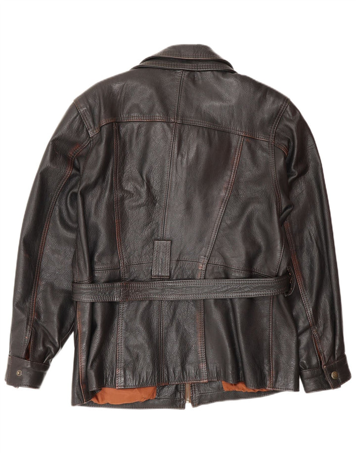 Vintage Damen Lederjacke UK 14 Medium Schwarz