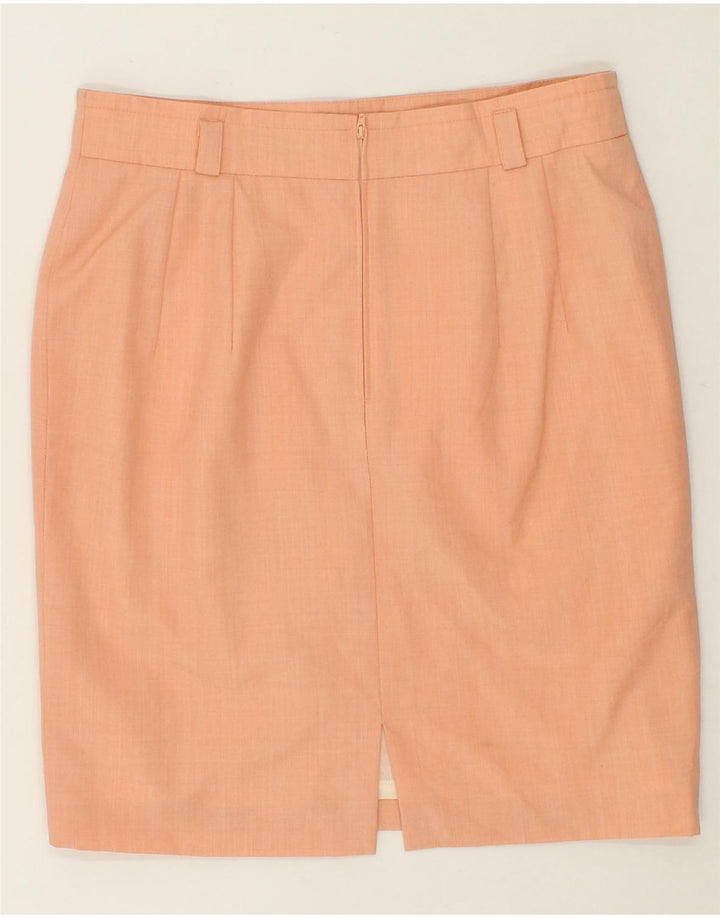 VINTAGE Womens Pencil Skirt IT 44 Medium W32  Orange Acetate Vintage Vintage and Second-Hand Vintage from Messina Hembry 