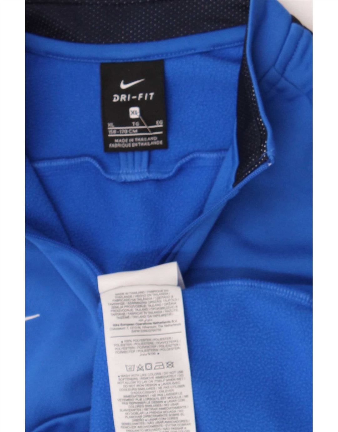 Nike Jungen-Pullover-Trainingsoberteil mit Reißverschluss, 13–14 Jahre, XL, Blau, Farbblock