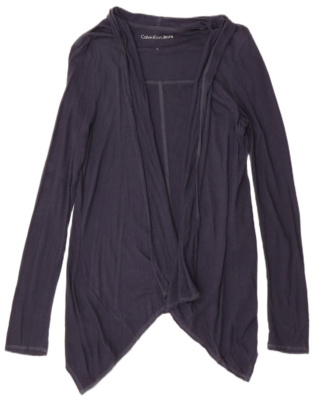 Calvin Klein Jeans Damen-Cardigan-Oberteil UK 14 Mittelmarineblaue Baumwolle