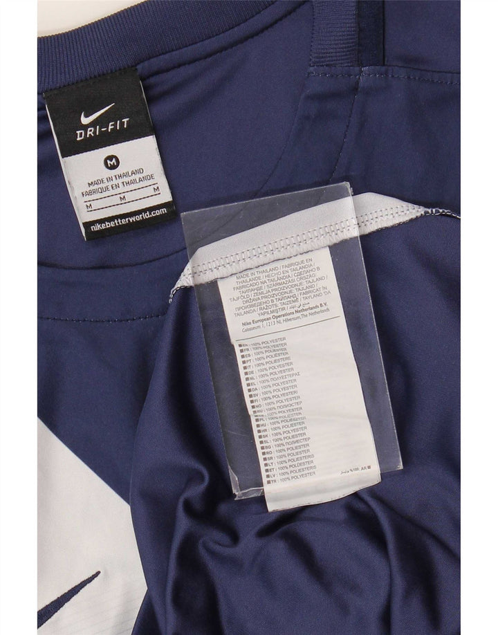 Nike Herren Dri Fit Grafik-T-Shirt-Oberteil, mittelgroß, Marineblau, Farbblock