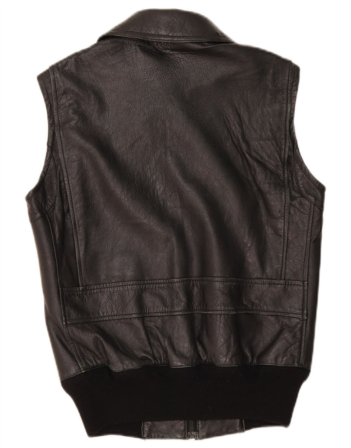 Vintage Herren Lederweste UK 36 Kleines schwarzes Leder