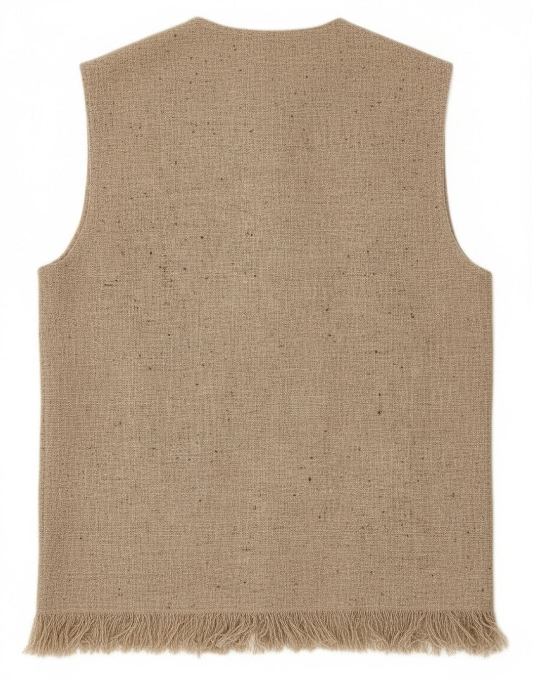 Vintage Damen Ärmelloser Cardigan Pullover UK 14 Mittelgrau gefleckte Wolle