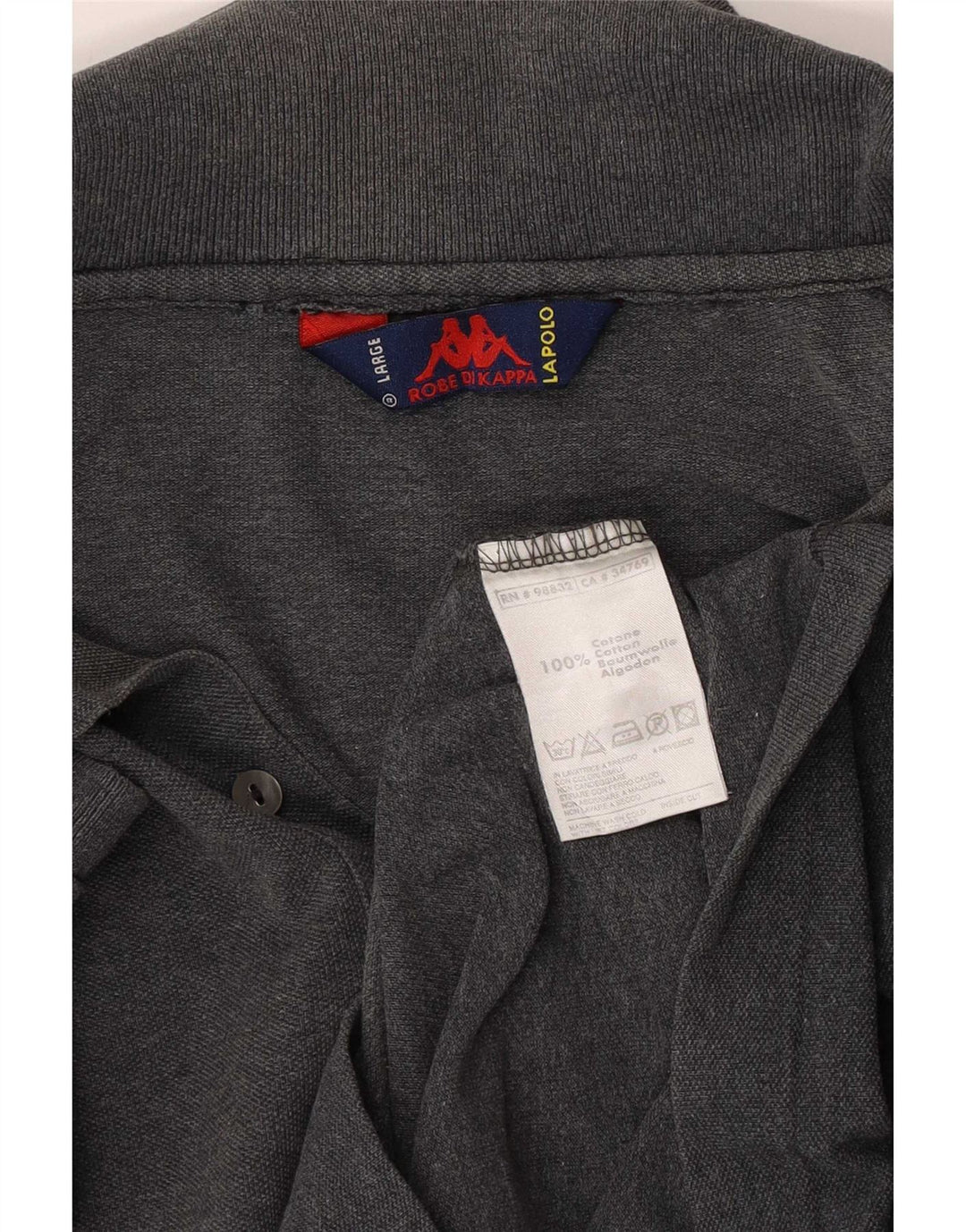 Kappa Herren-Poloshirt, große graue Baumwolle