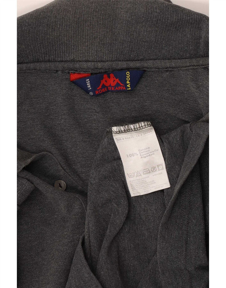 Kappa Herren-Poloshirt, große graue Baumwolle