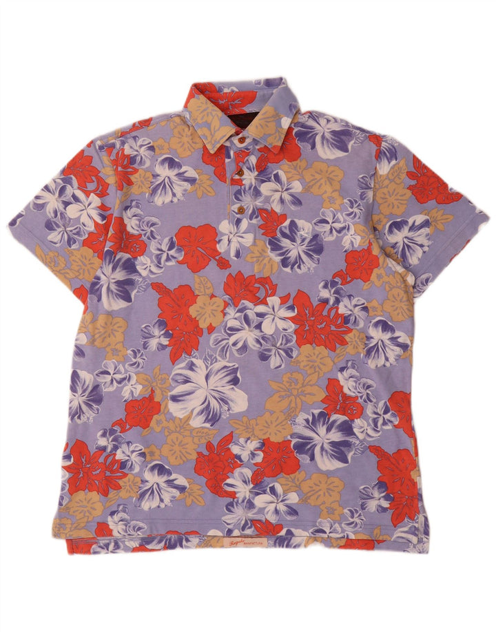 Etro Herren-Poloshirt, mittelviolett, geblümt