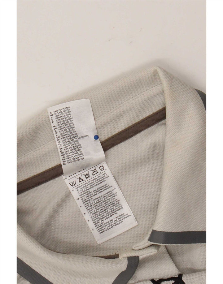 Adidas Damen Grafik-Poloshirt UK 14 Mittelgraues Polyester