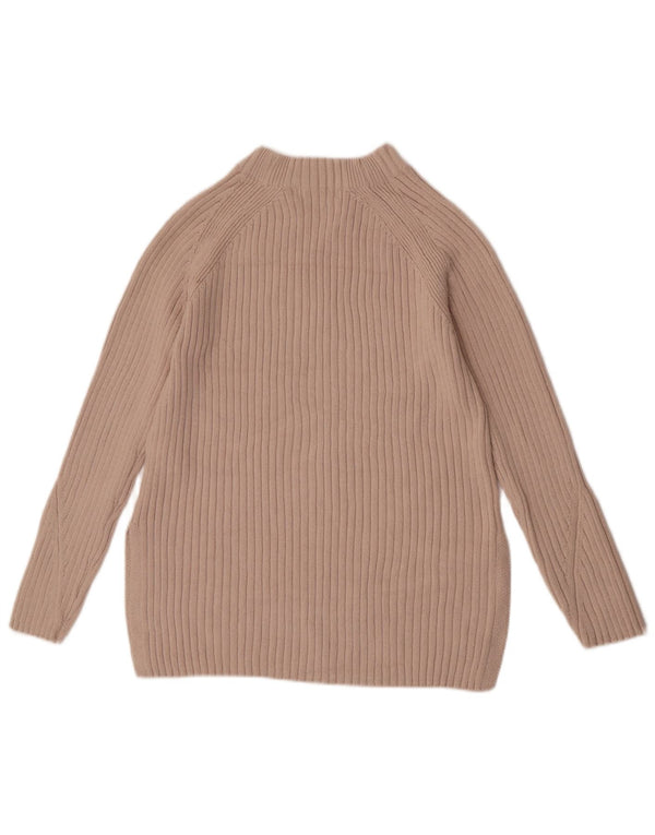 Marks & Spencer Damen Rollkragenpullover XS Beige Baumwolle