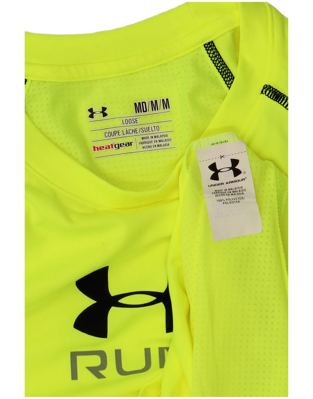 UNDER ARMOUR Herren Heat Gear Graphic T-Shirt Top Mittelgrünes Polyester