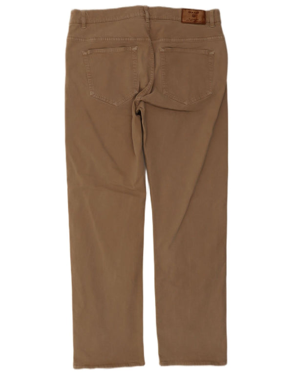 Gant Mens Jason Straight Regular Fit Casual Trousers W36 L32 Beige