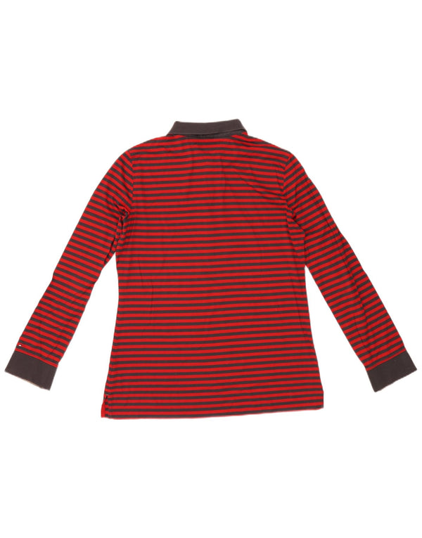 Tommy Hilfiger Damen Langarm-Rugby-Poloshirt UK 18 XL Rot gestreift