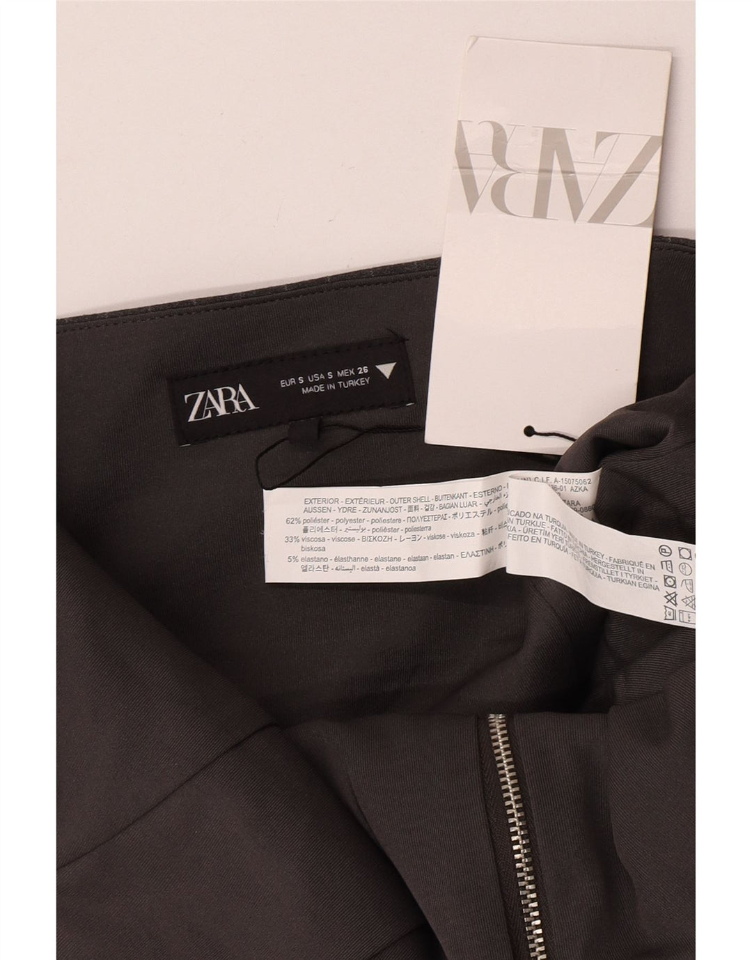 Zara Damen Weste mit Neckholder, Größe S, Grau, Nadelstreifen, Polyester