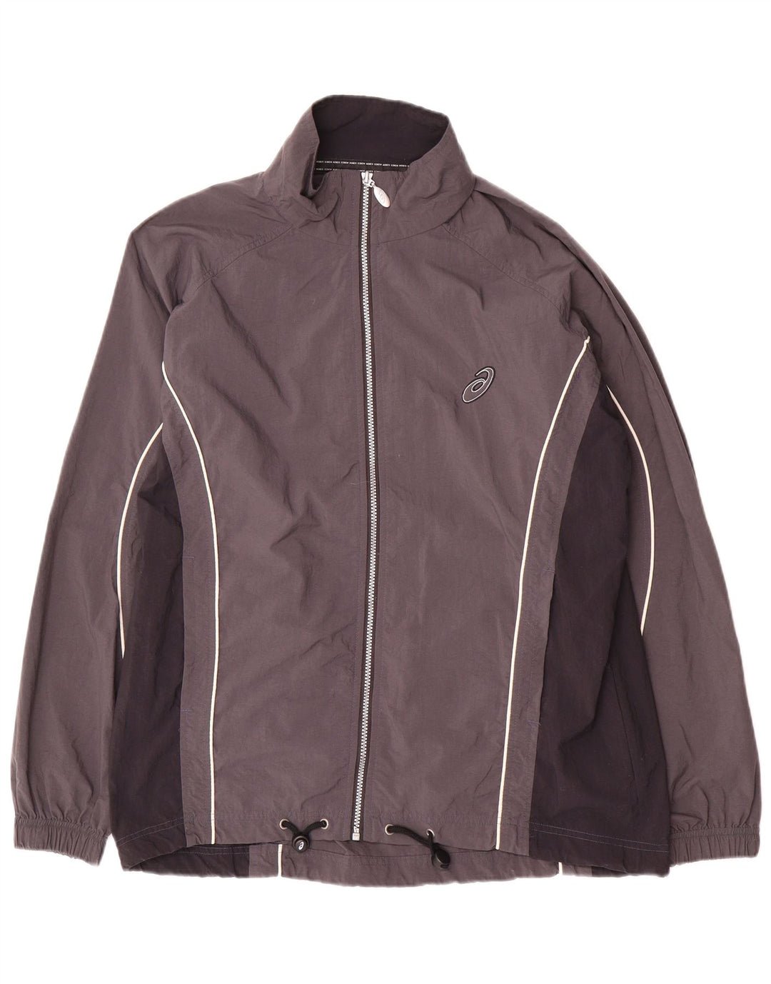 Asics Herren-Trainingsanzug-Top-Jacke, großes graues Colourblock-Nylon