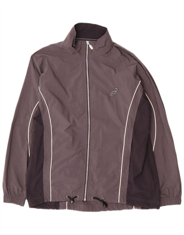 Asics Herren-Trainingsanzug-Top-Jacke, großes graues Colourblock-Nylon