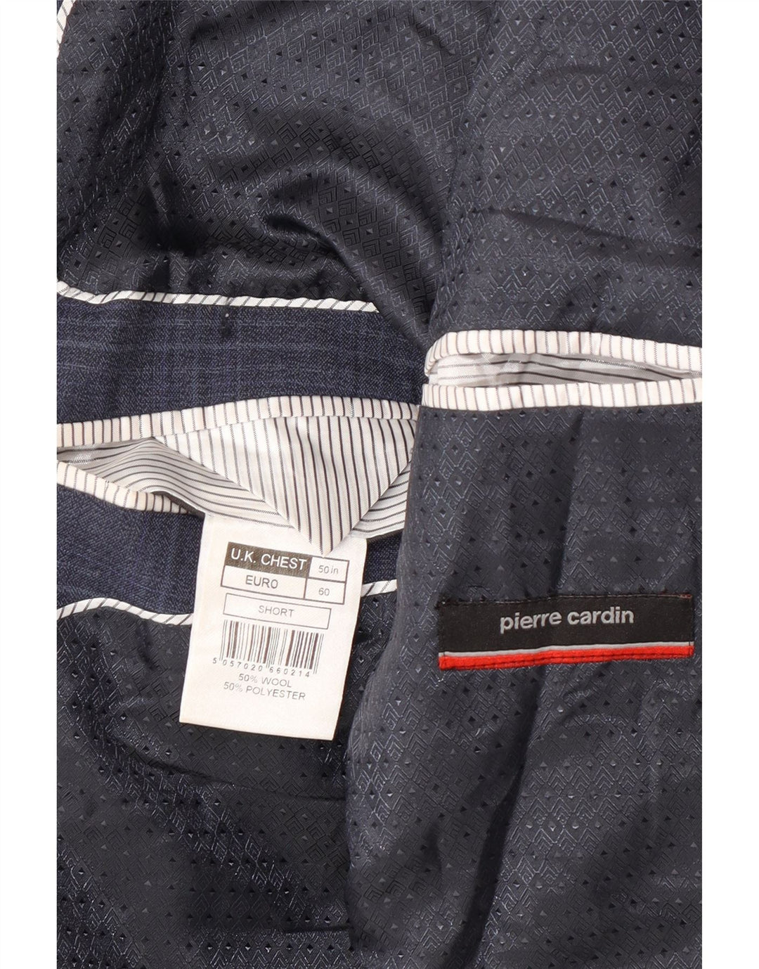 Pierre Cardin Herren 2-Knopf-Blazerjacke UK 50 5XL Marineblau kariert