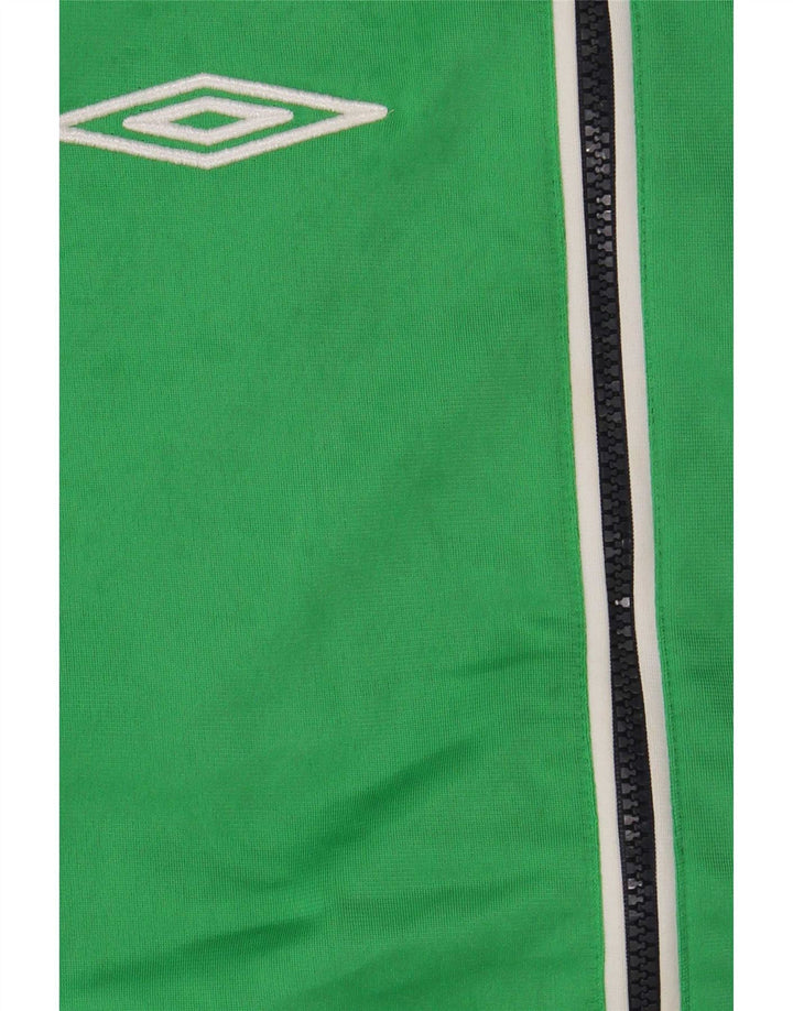 Umbro Herren-Trainingsanzugoberteil mit Grafik, mittelgrünes Farbblock-Polyester