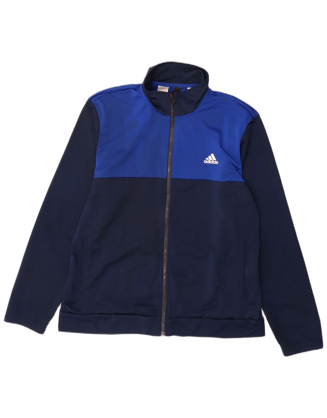 Adidas Herren-Trainingsanzug-Top-Jacke, groß, Marineblau, Farbblock