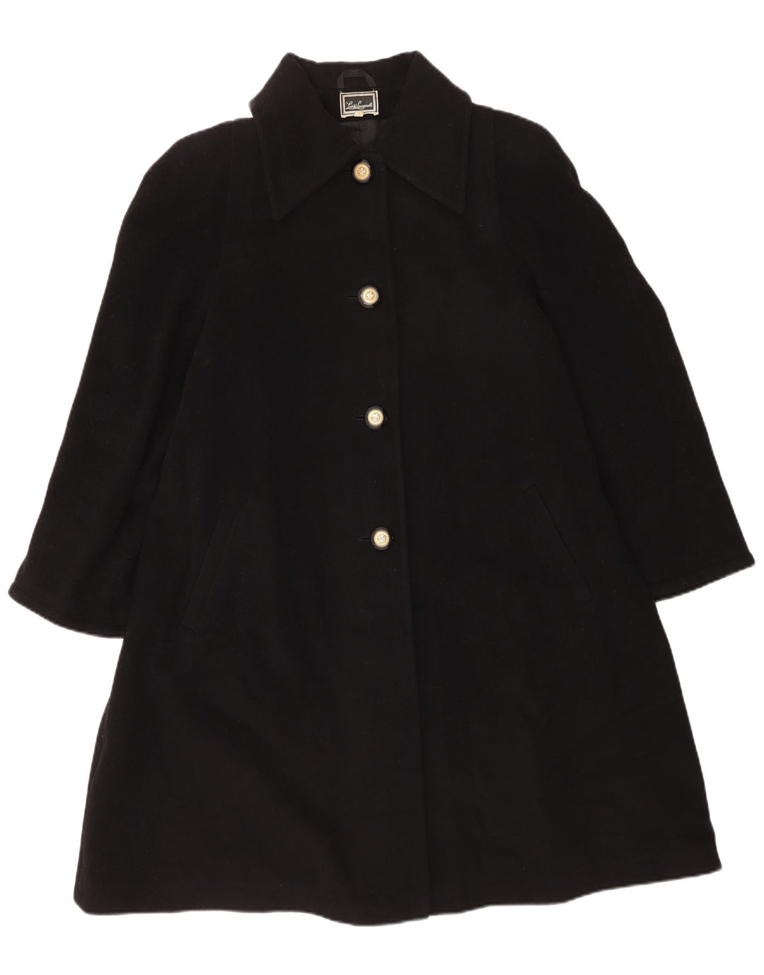 Luisa Spagnoli Damen Mantel UK 14 Mittelschwarze Schurwolle