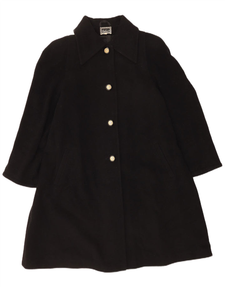 Luisa Spagnoli Damen Mantel UK 14 Mittelschwarze Schurwolle