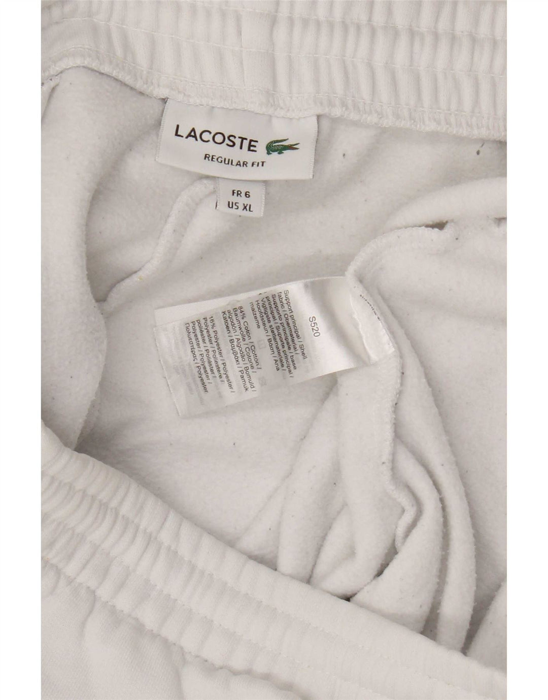 Lacoste Herren-Sportshorts mit normaler Passform, Größe 6 XL, weiße Baumwolle
