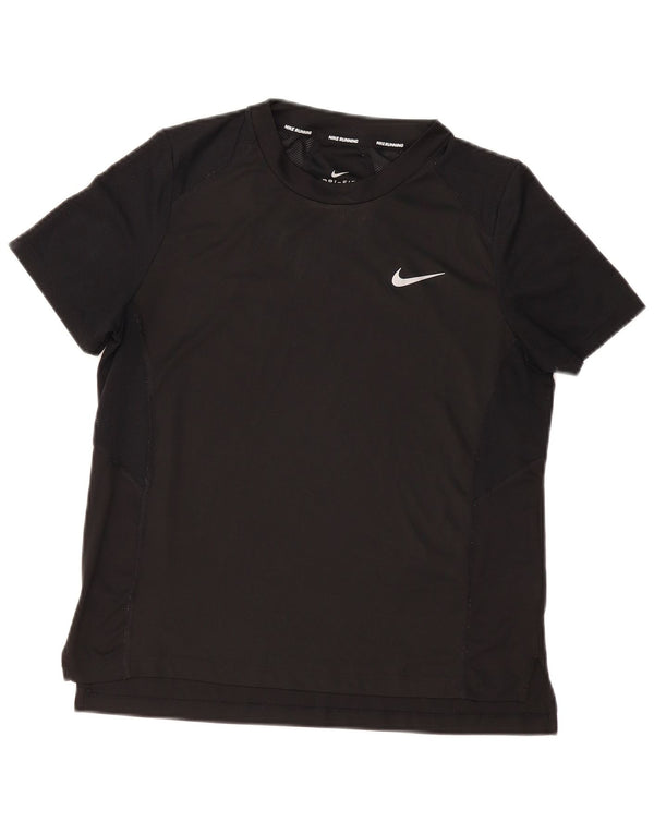 Nike Damen Dri Fit T-Shirt Top UK 14 Medium Schwarz Polyester Sport