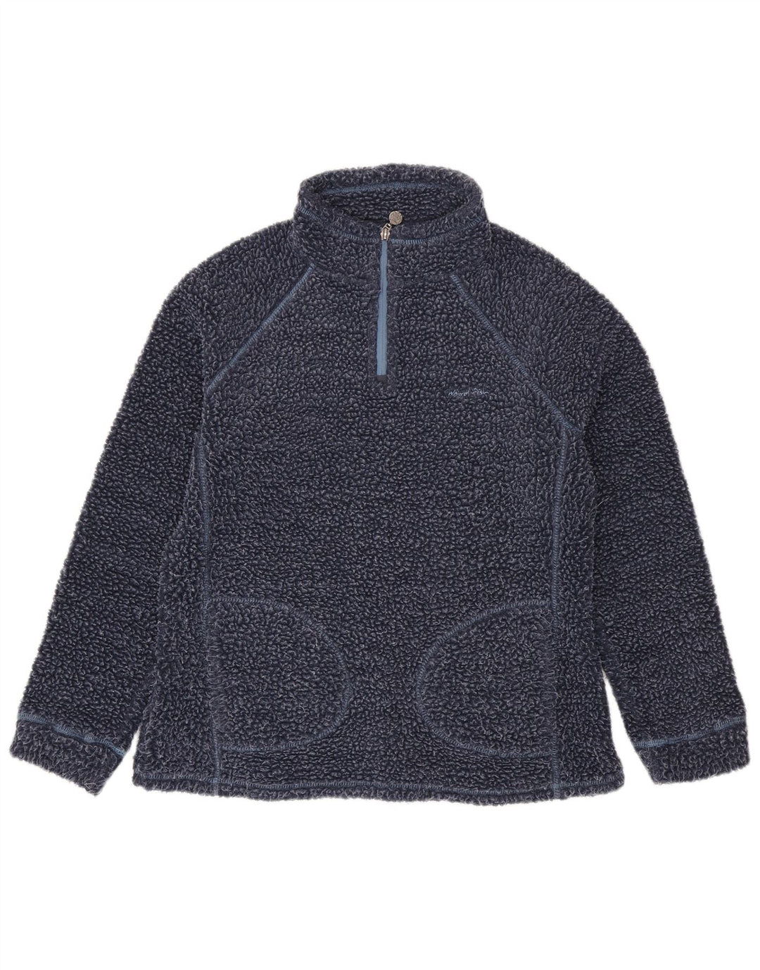 Weird Fish Übergroßer Damen-Fleecepullover mit Reißverschluss am Hals, Gr. 10, Marineblau