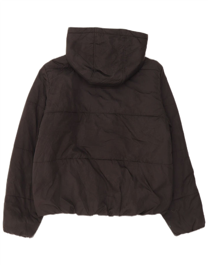 Marks & Spencer Wattierte Damenjacke mit Kapuze, UK 12, Mittelschwarz, Polyester