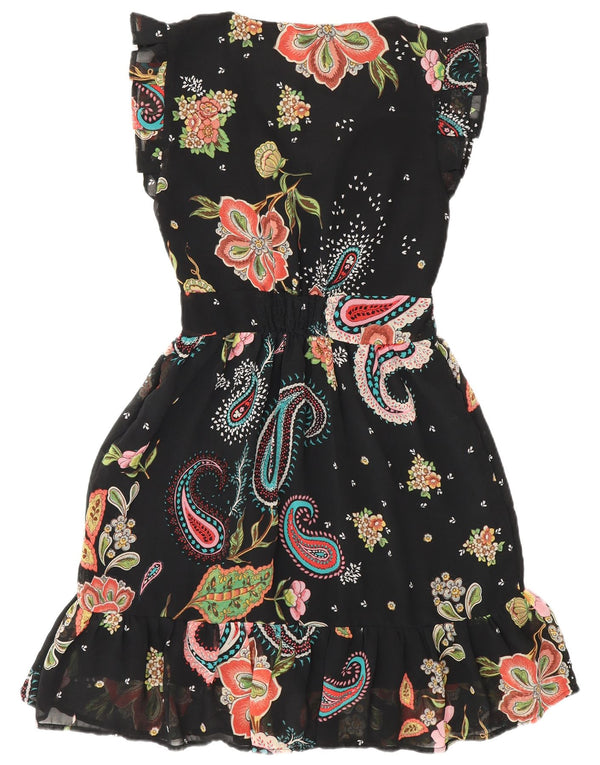 Liu Jo Damen-Stufenkleid UK 12 Medium Schwarz Paisley