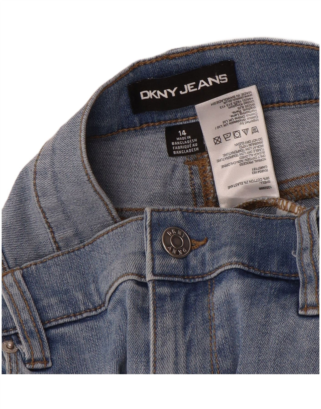 Dkny Damen Jeansshorts US 14 XL W32 Blaue Baumwolle
