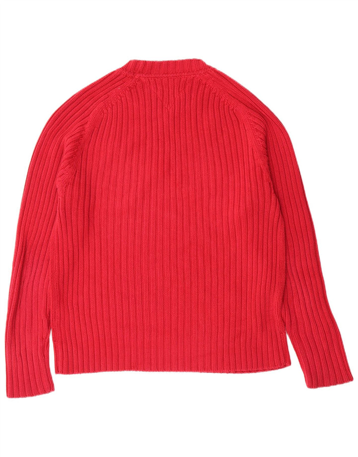 TOMMY HILFIGER Herren-Pullover mit grafischem Rundhalsausschnitt, groß, rot, klassisch