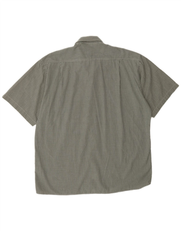 Pierre Cardin Herren-Kurzarmhemd, Größe 42, großes grünes Gingham
