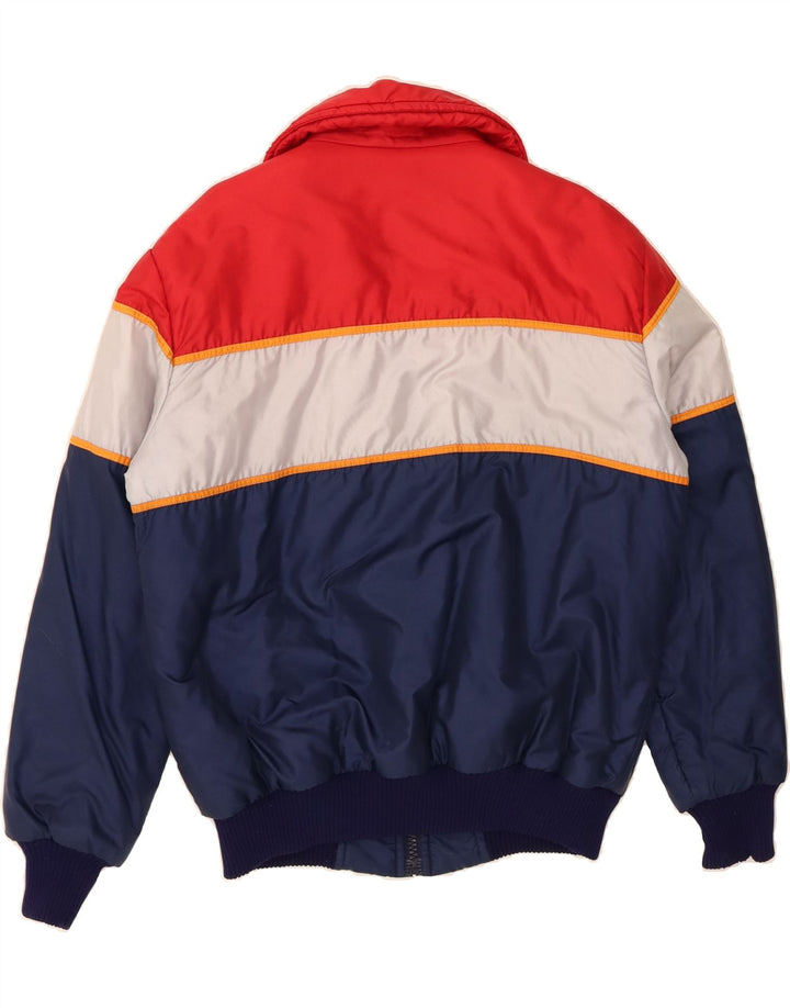 VINTAGE Wattierte Herrenjacke UK 40 Großes mehrfarbiges Colourblock-Polyamid