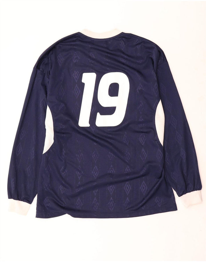 Umbro Herren Graphic Top Langarm XL Marineblaues geometrisches Polyester