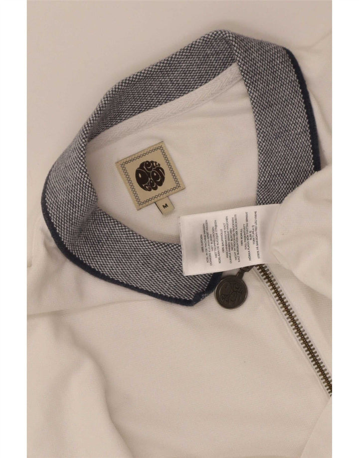 Pretty Green Herren-Rugby-Poloshirt aus mittelweißer Baumwolle