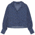 Zara Damen-Hemd UK 14 Mittelblaues Tiermuster