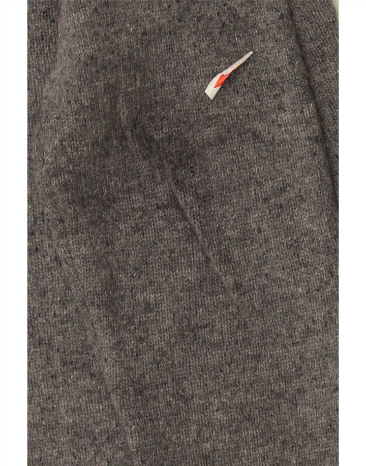 Tommy Hilfiger Herren-Pullover mit Rundhalsausschnitt, mittelgrau gefleckte Lammwolle