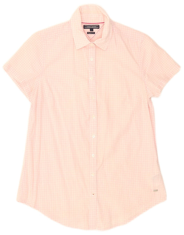 Tommy Hilfiger Damen Kurzarmhemd US 4 Small Pink Gingham
