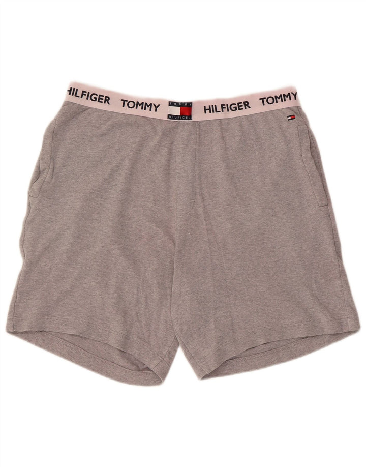 Tommy Hilfiger Herren-Sportshorts mit Grafik, mittelgraue Baumwolle