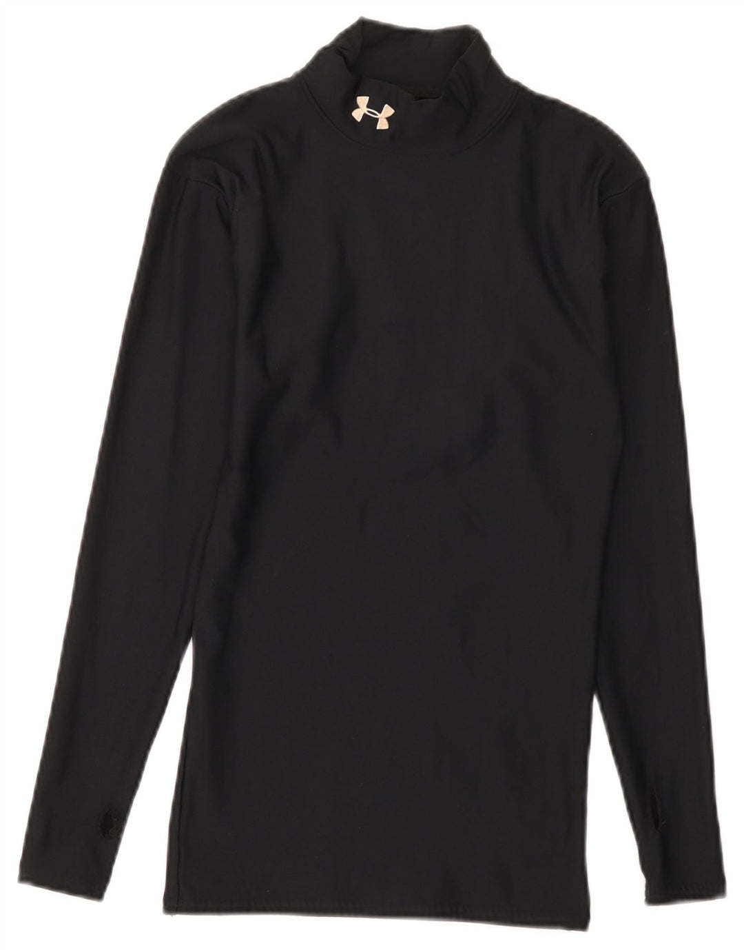 Under Armour Damen Cold Gear Top Langarm UK 8 Small Schwarzes Nylon