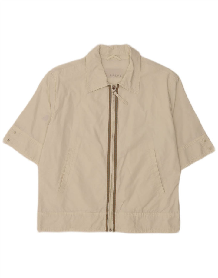 Belfe & Womens Kurzarmhemd UK 10 Small Weiß