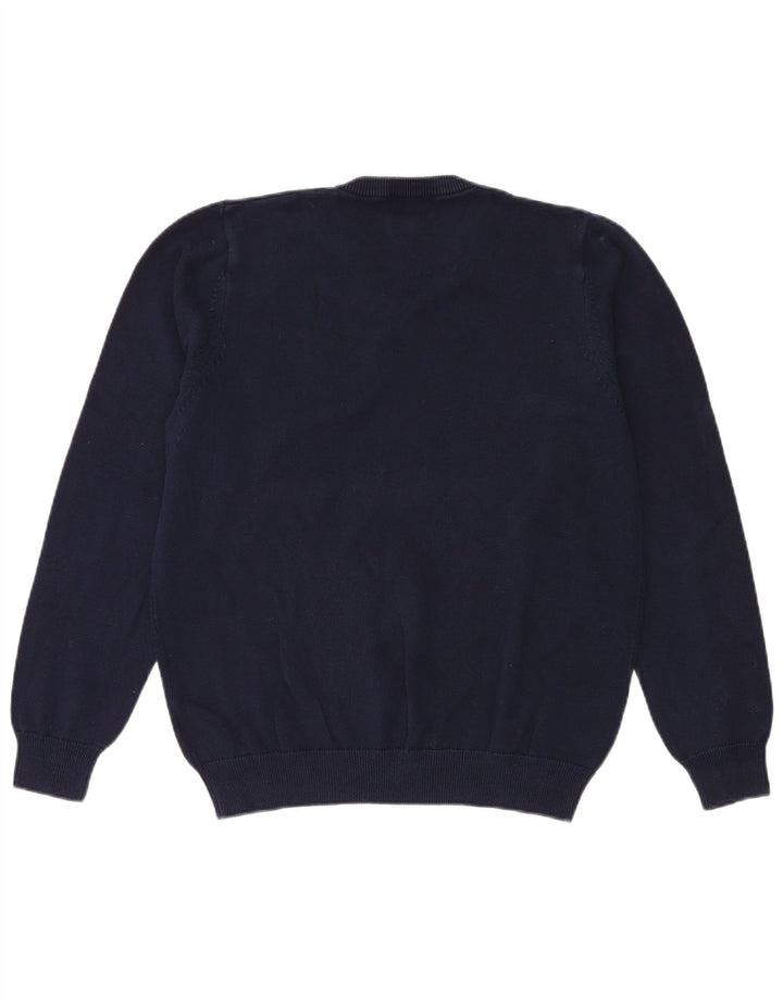 Marks & Spencer Herren-Pullover mit V-Ausschnitt, groß, marineblaue Baumwolle