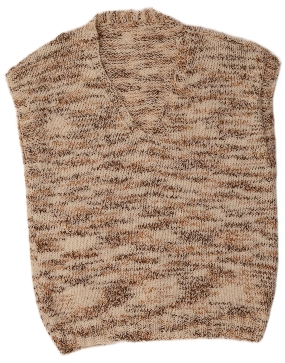 Vintage Herren Weste Tank Top Groß Beige meliert