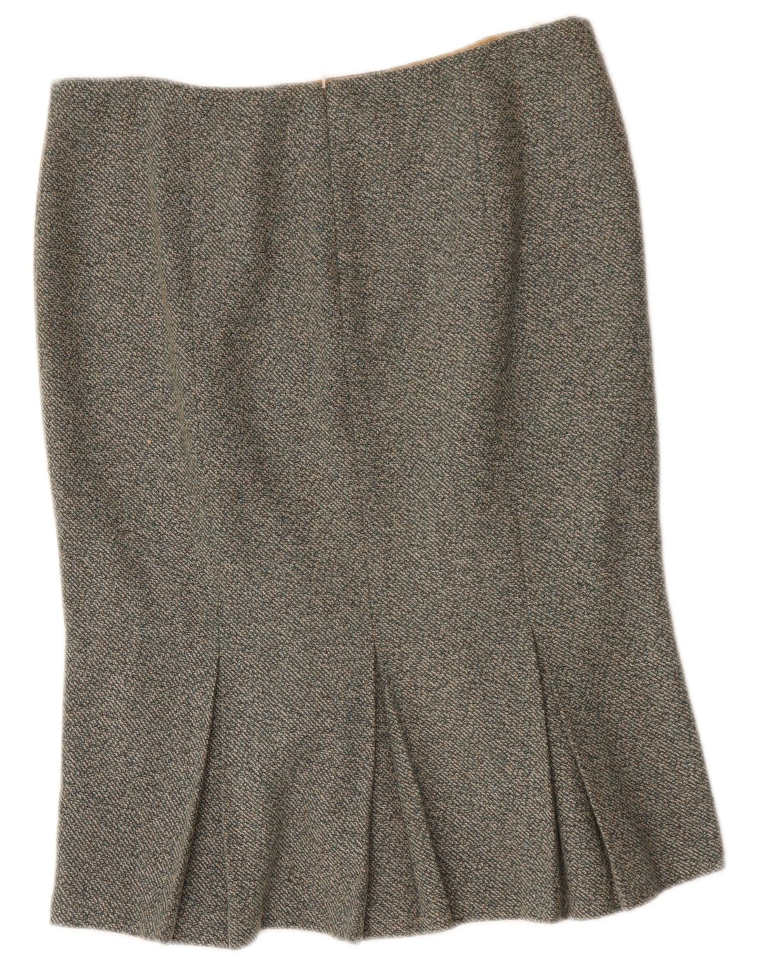 Benetton Damen Meerjungfrauenrock IT 46 Large W34 Grün meliertes Polyester