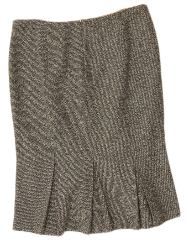 Benetton Damen Meerjungfrauenrock IT 46 Large W34 Grün meliertes Polyester