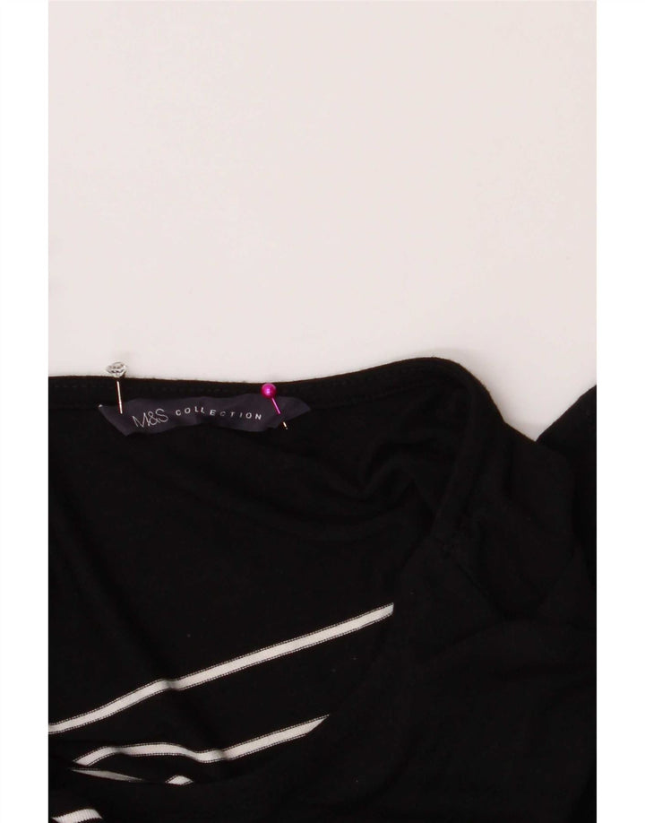 Marks & Spencer Damen Etuikleid UK 14 Medium Schwarz gestreift
