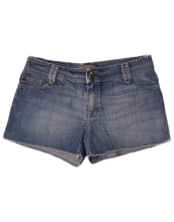 Massimo Dutti Damen Jeansshorts W30 mittelblaue Baumwolle