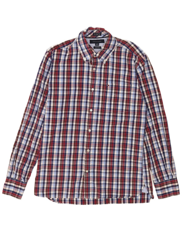 Tommy Hilfiger Herrenhemd Größe 15 1/2 16 Medium Mehrfarbig kariert