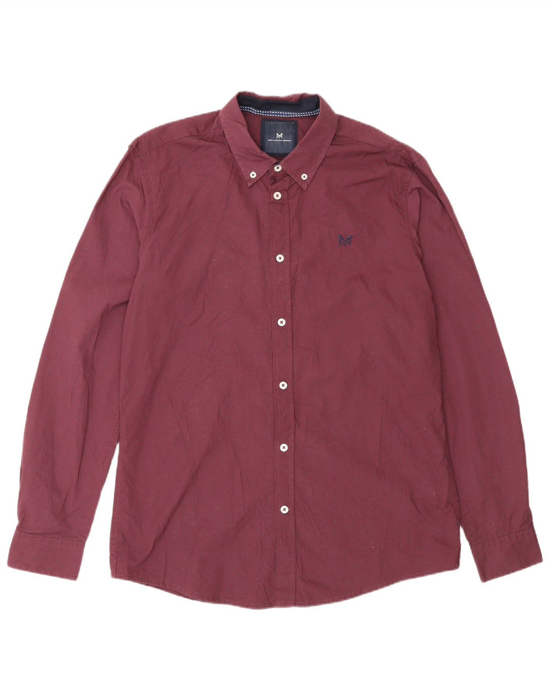 Slim-Fit-Hemd für Herren von Crew Clothing, mittelgroß, Burgunderrot gepunktet