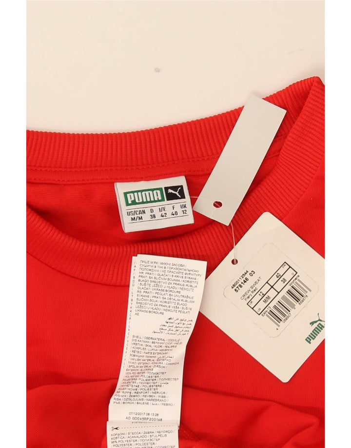 Puma Damen Grafik-Sweatshirt-Pullover UK 12 Mittelroter Farbblock
