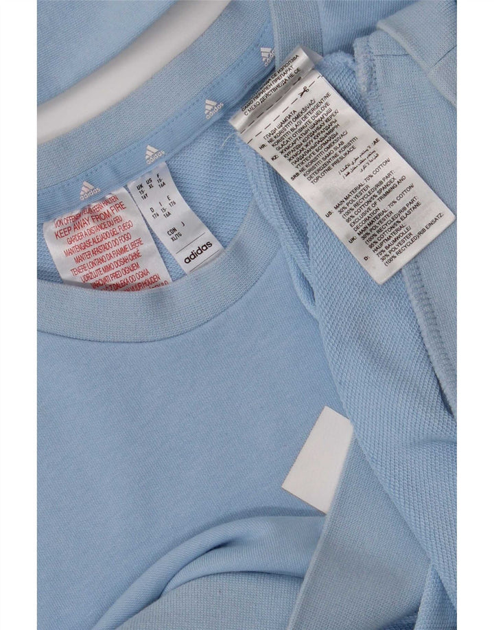 Adidas Jungen Grafik-Sweatshirt-Pullover 15–16 Jahre, blaue Baumwolle